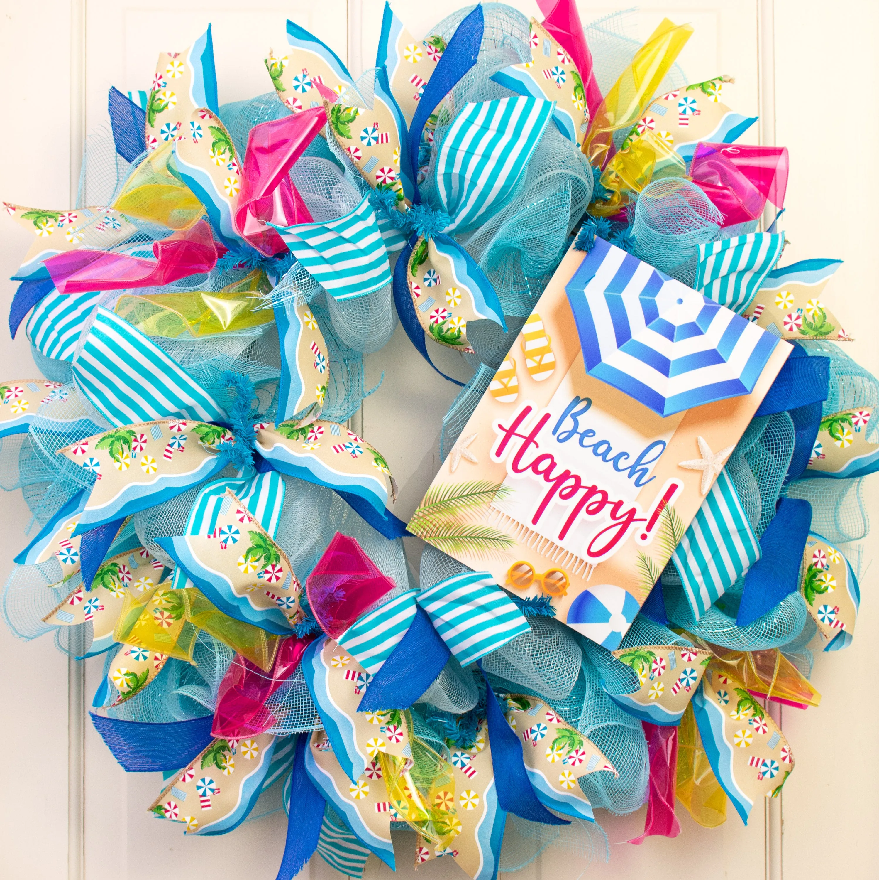 10" Waterproof Sign: Beach Happy