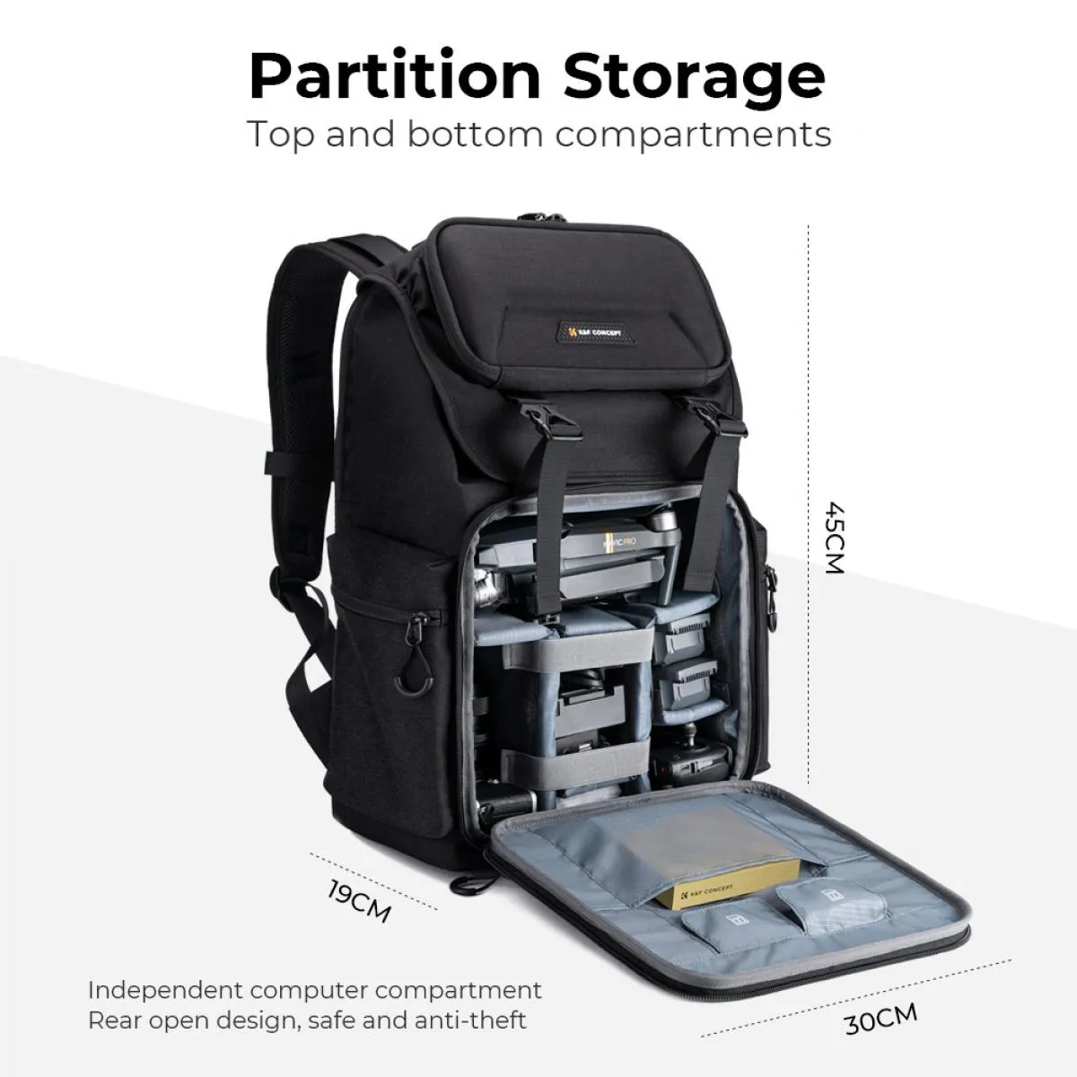 15.6" Camera Backpack Bag 25L with Laptop Compartment for DSLR/SLR Mirrorless Camera Case for Sony Canon Nikon Camera/Lens/Tripod Parts