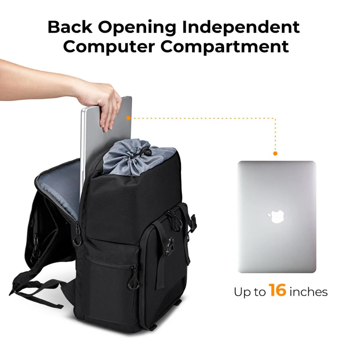 15.6" Camera Backpack Bag 25L with Laptop Compartment for DSLR/SLR Mirrorless Camera Case for Sony Canon Nikon Camera/Lens/Tripod Parts