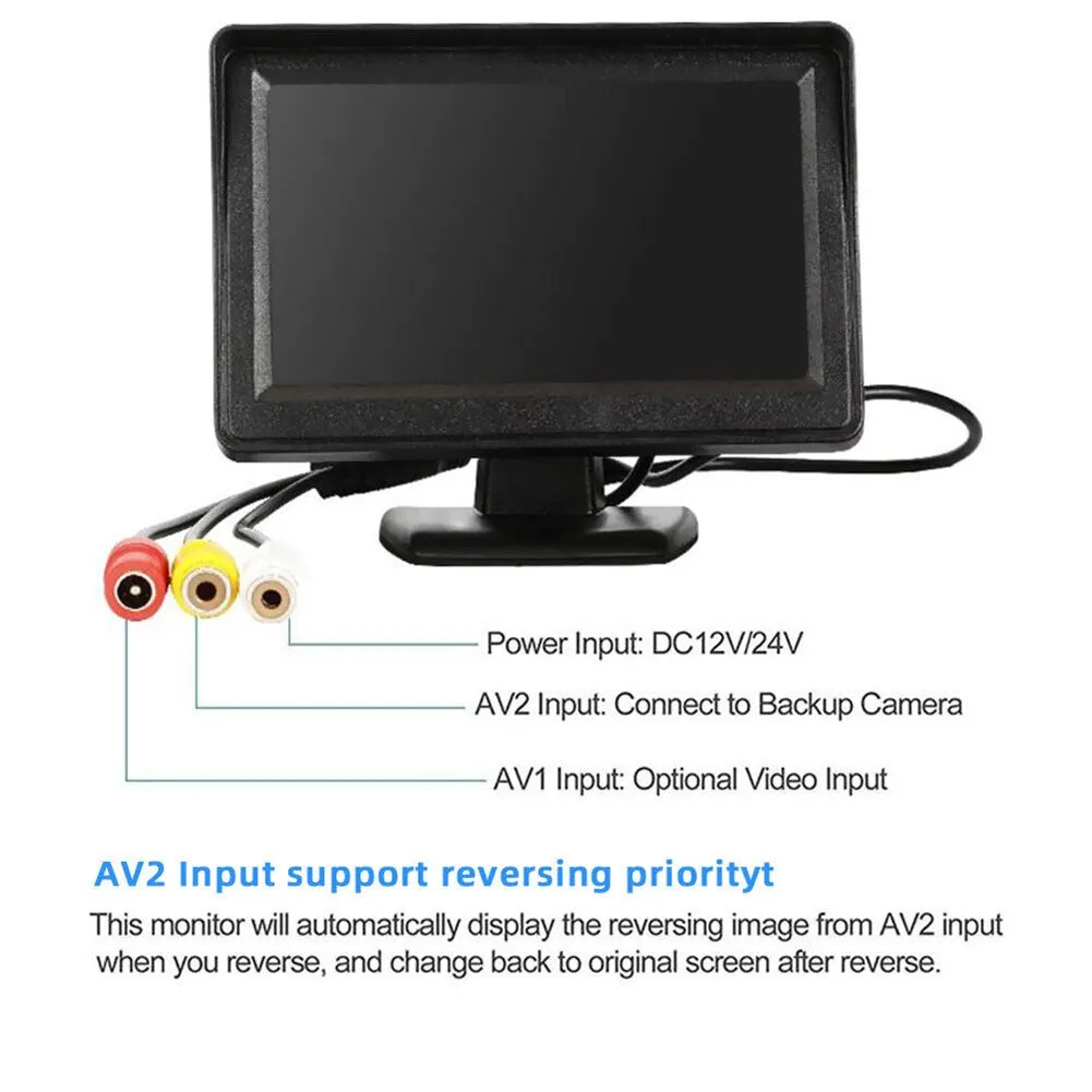 4.3 Inch LCD Display Backup Camera Monitor 8 LED Lights