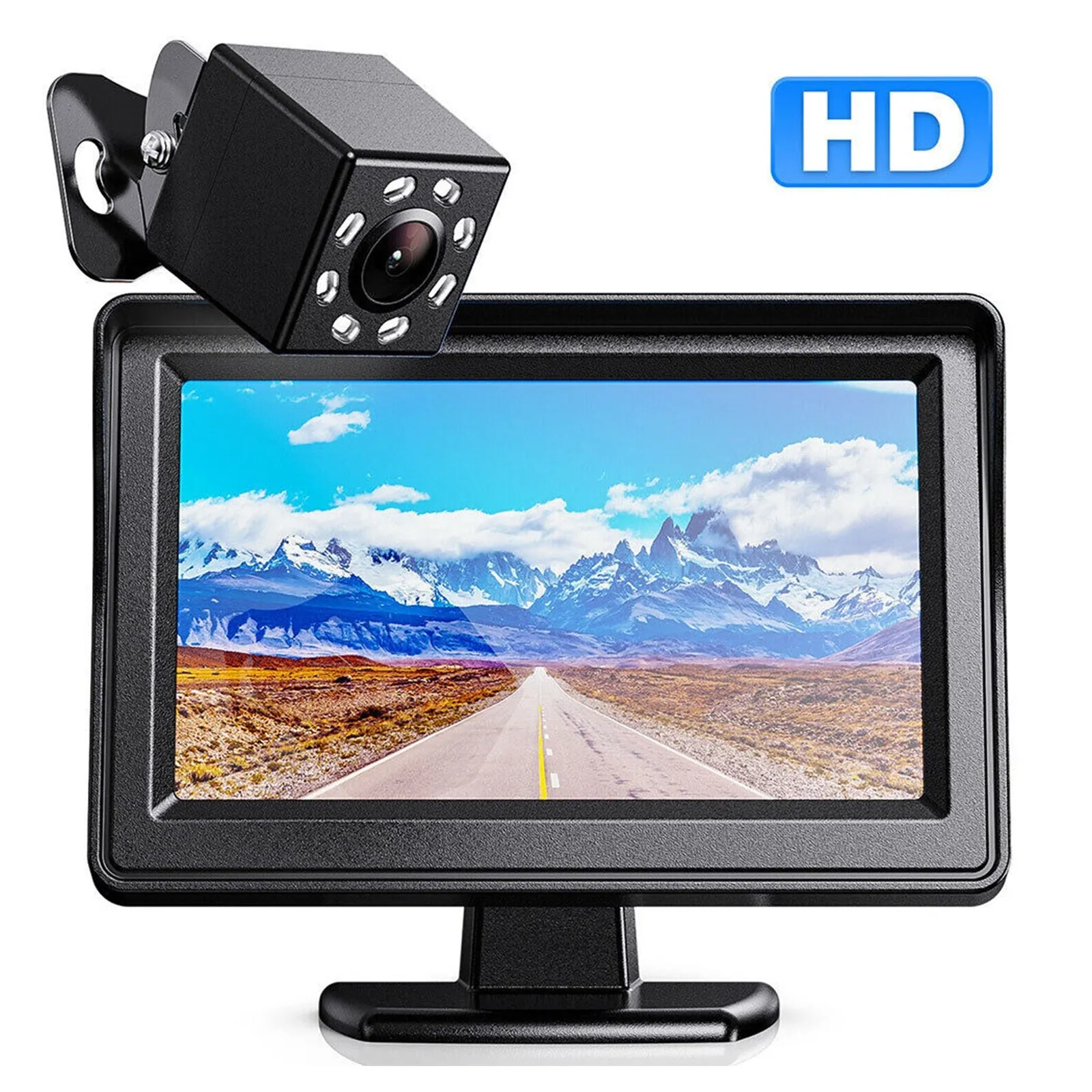 4.3 Inch LCD Display Backup Camera Monitor 8 LED Lights