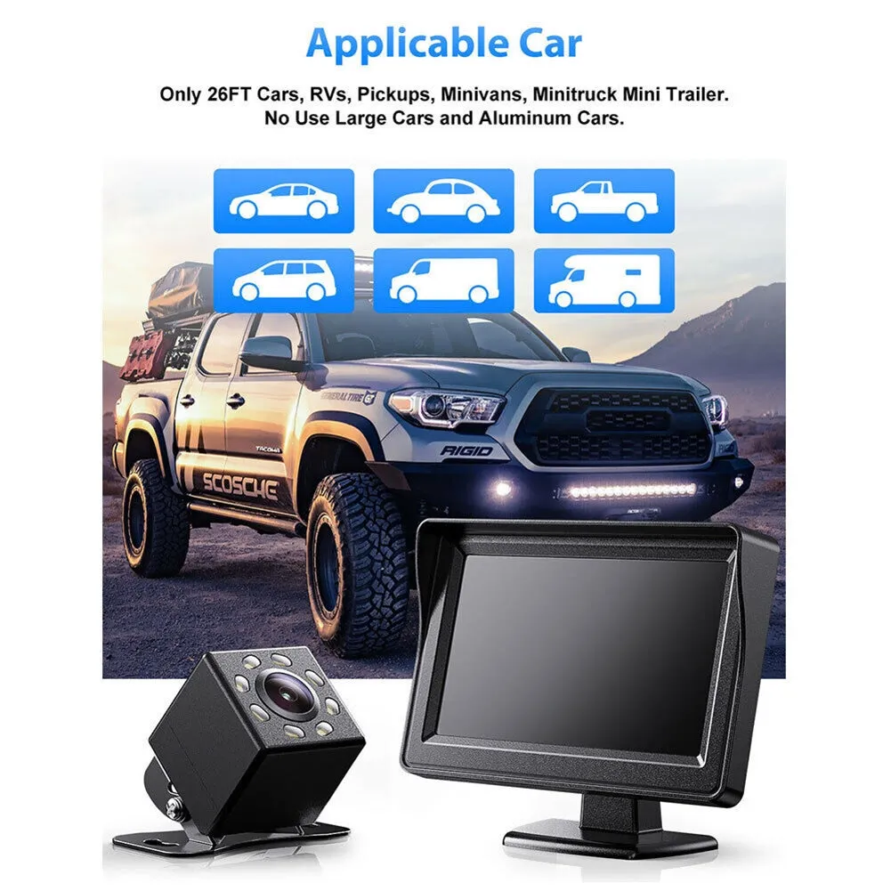 4.3 Inch LCD Display Backup Camera Monitor 8 LED Lights