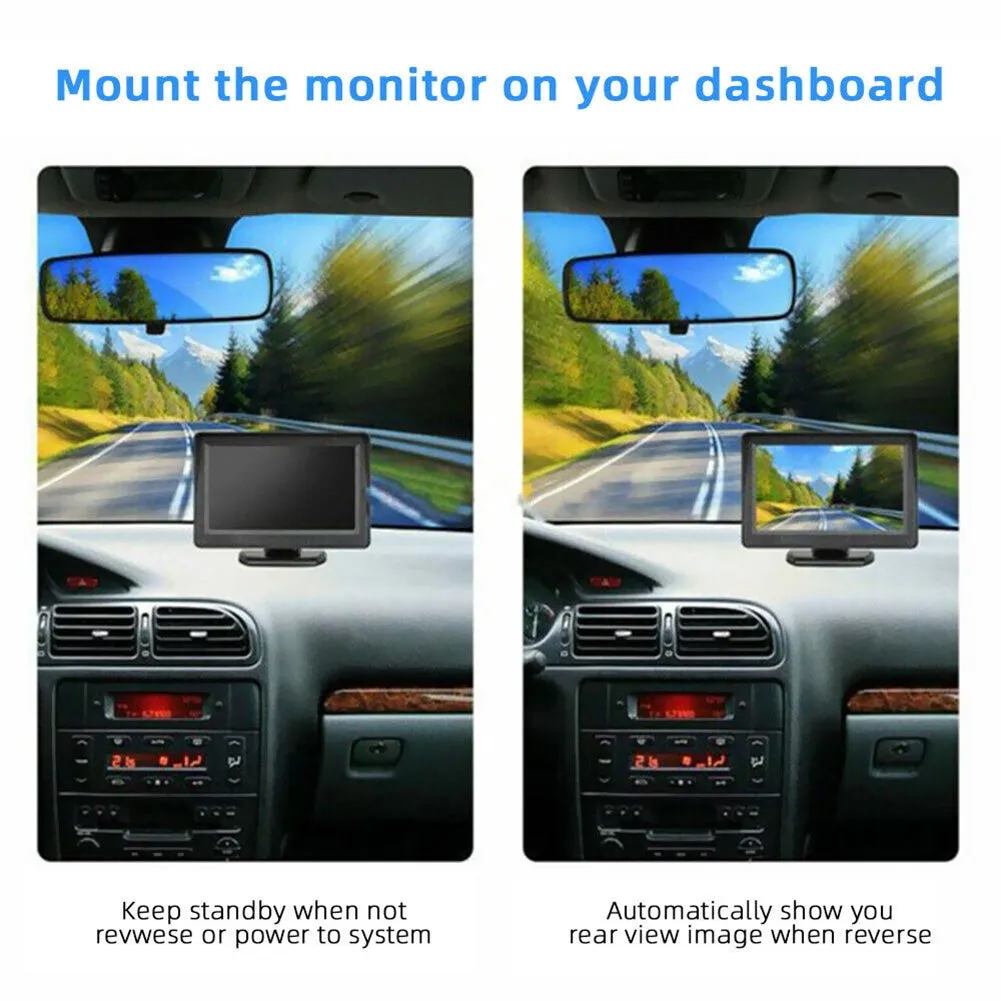4.3 Inch LCD Display Backup Camera Monitor 8 LED Lights