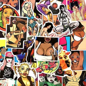 50 pcs Sexy Women Stickers for Skateboard Graffiti Laptop Luggage Guitar Car Decals