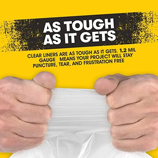 Aluf Plastics 36012CL 20-30 Gallon 1.2 MIL Thick Clear Heavy Duty Trash Bags - 30" x 36" - Pack of 100 - For Recycling, Kitchen, Contractor, & Outdoor