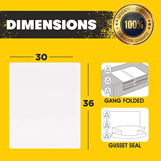 Aluf Plastics 36012CL 20-30 Gallon 1.2 MIL Thick Clear Heavy Duty Trash Bags - 30" x 36" - Pack of 100 - For Recycling, Kitchen, Contractor, & Outdoor