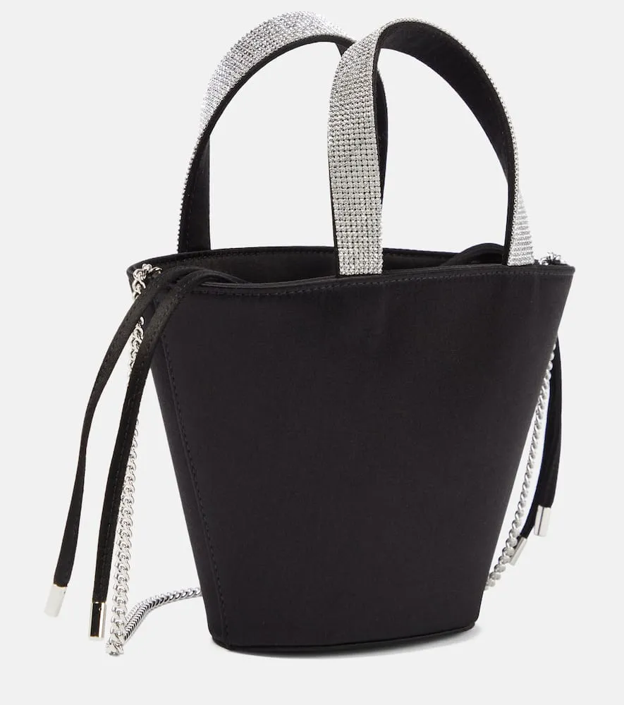 Amina Muaddi Rih embellished satin bucket bag