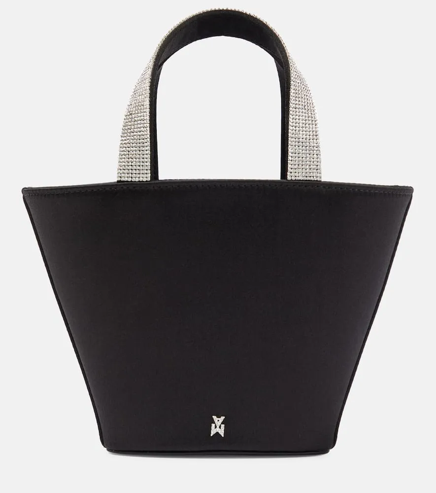 Amina Muaddi Rih embellished satin bucket bag