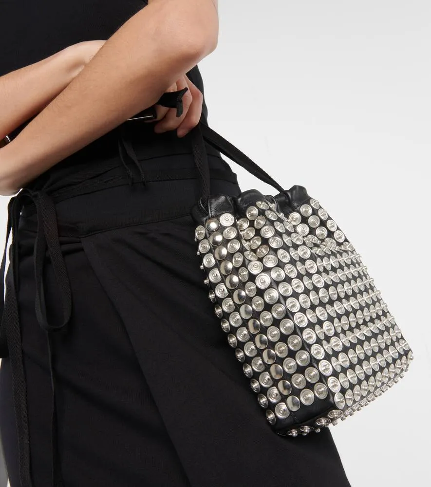 Ann Demeulemeester Edia Mini embellished leather bucket bag