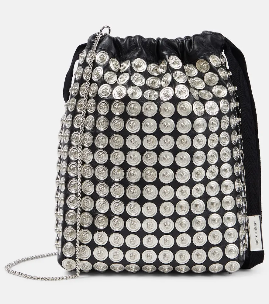 Ann Demeulemeester Edia Mini embellished leather bucket bag