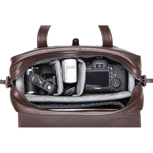 Barber Shop Medium Messenger "Bob Cut" - Dark Brown Leather