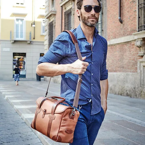 Barber Shop Medium Messenger "Bob Cut" - Dark Brown Leather