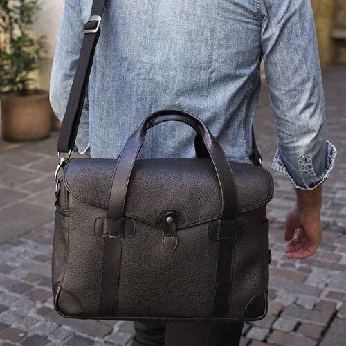 Barber Shop Medium Messenger "Bob Cut" - Dark Brown Leather