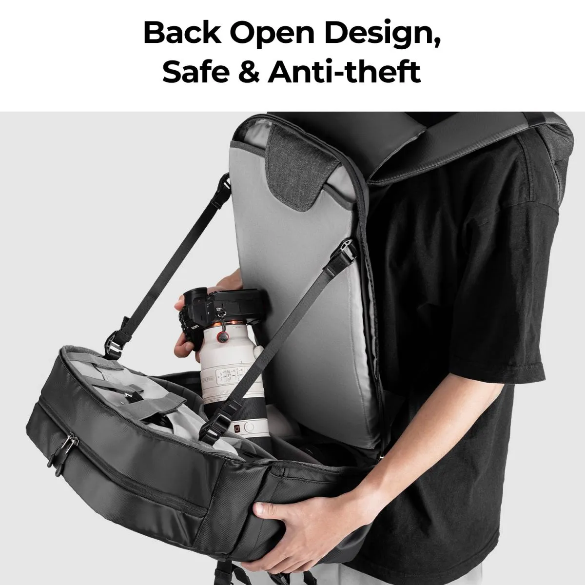 Beta Backpack 20L Photography Backpack, Lightweight Camera Bags Large Capacity Camera Case with Rain Cover for 15.6 Inch Laptop, DSLR Cameras
