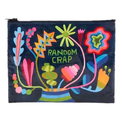 Blue Q Recycled Zipper Pouch - Random Crap