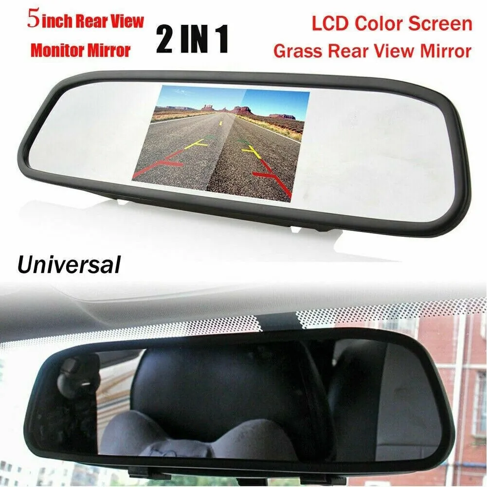 Car Rear View Backup Camera Kit 5 inch LCD HD Display 9LED