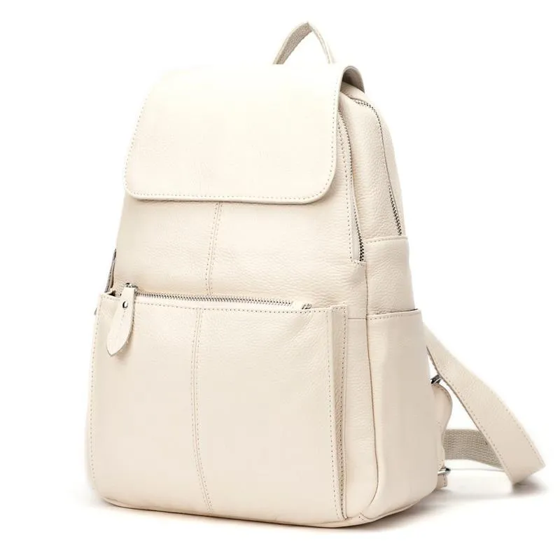 Casual High Quality Ladies‘s Soft Genuine Leather Schoolbag With Large Capactity