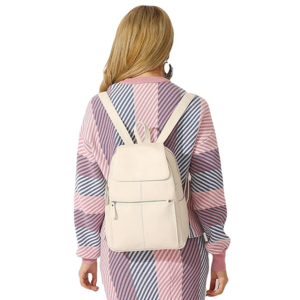 Casual High Quality Ladies‘s Soft Genuine Leather Schoolbag With Large Capactity