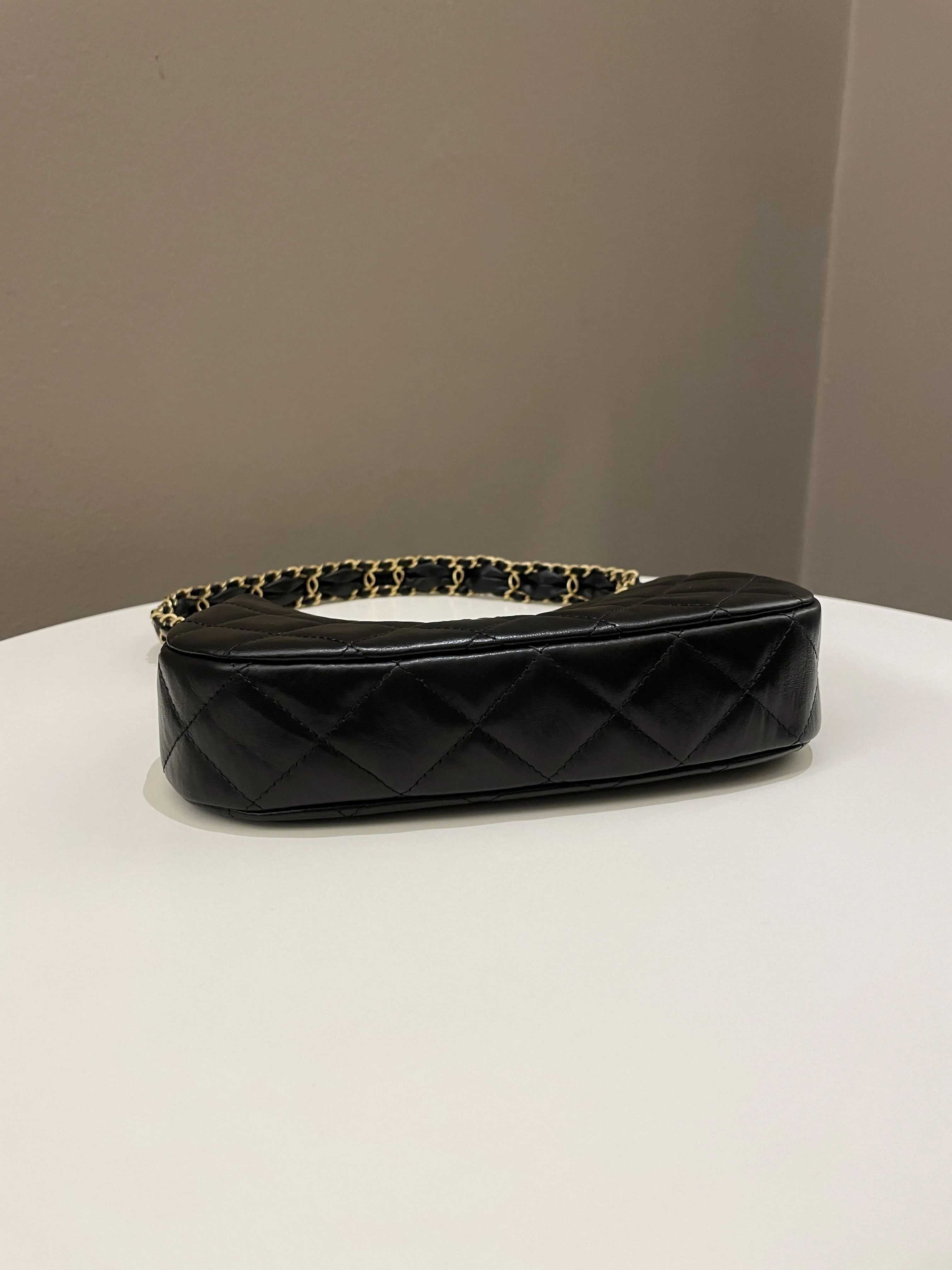 Chanel 23K Hobo Bag Black Calfskin