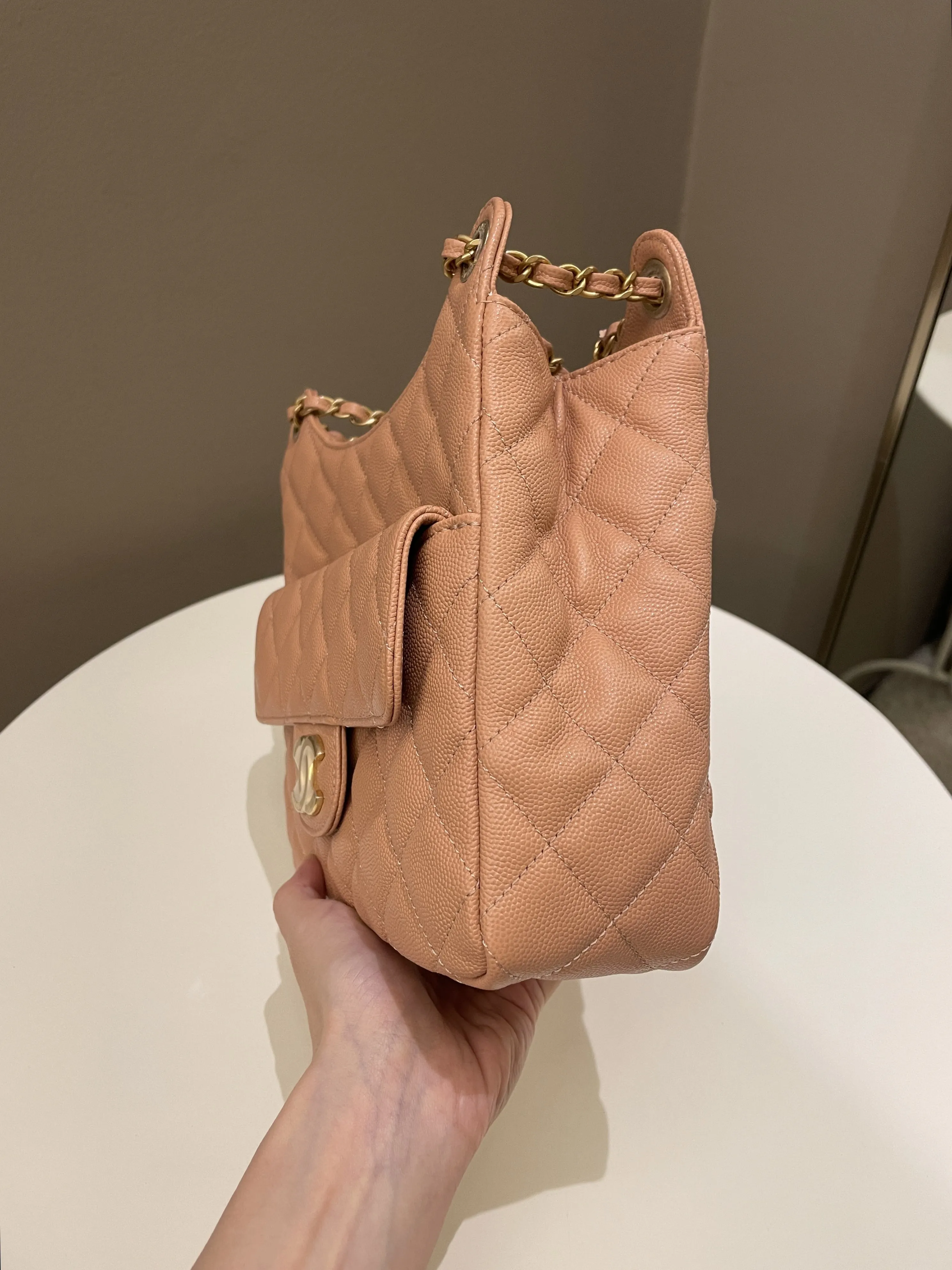 Chanel 23P Hobo Bag Caramel Caviar
