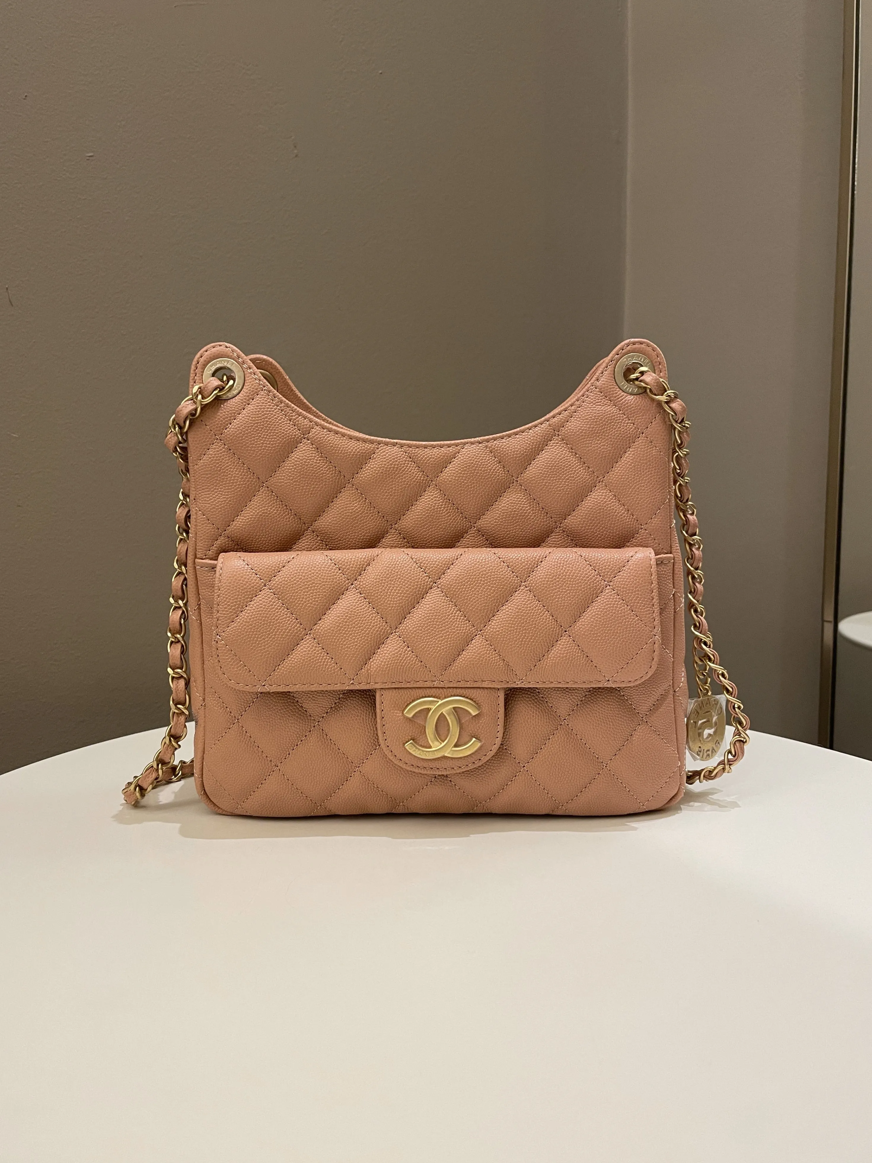 Chanel 23P Hobo Bag Caramel Caviar