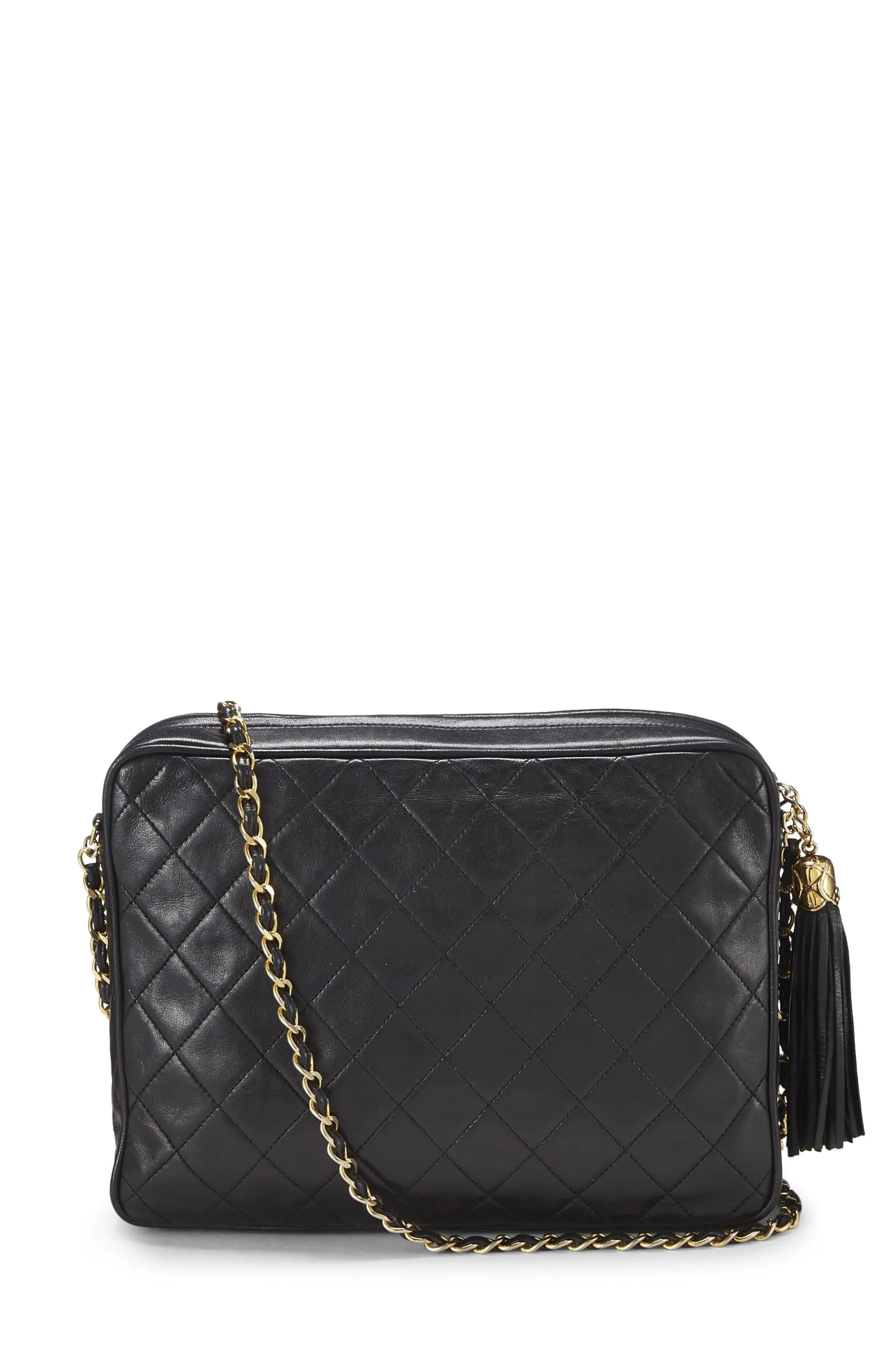 Chanel,  Black Quilted Lambskin Pocket Camera Bag Large, Black