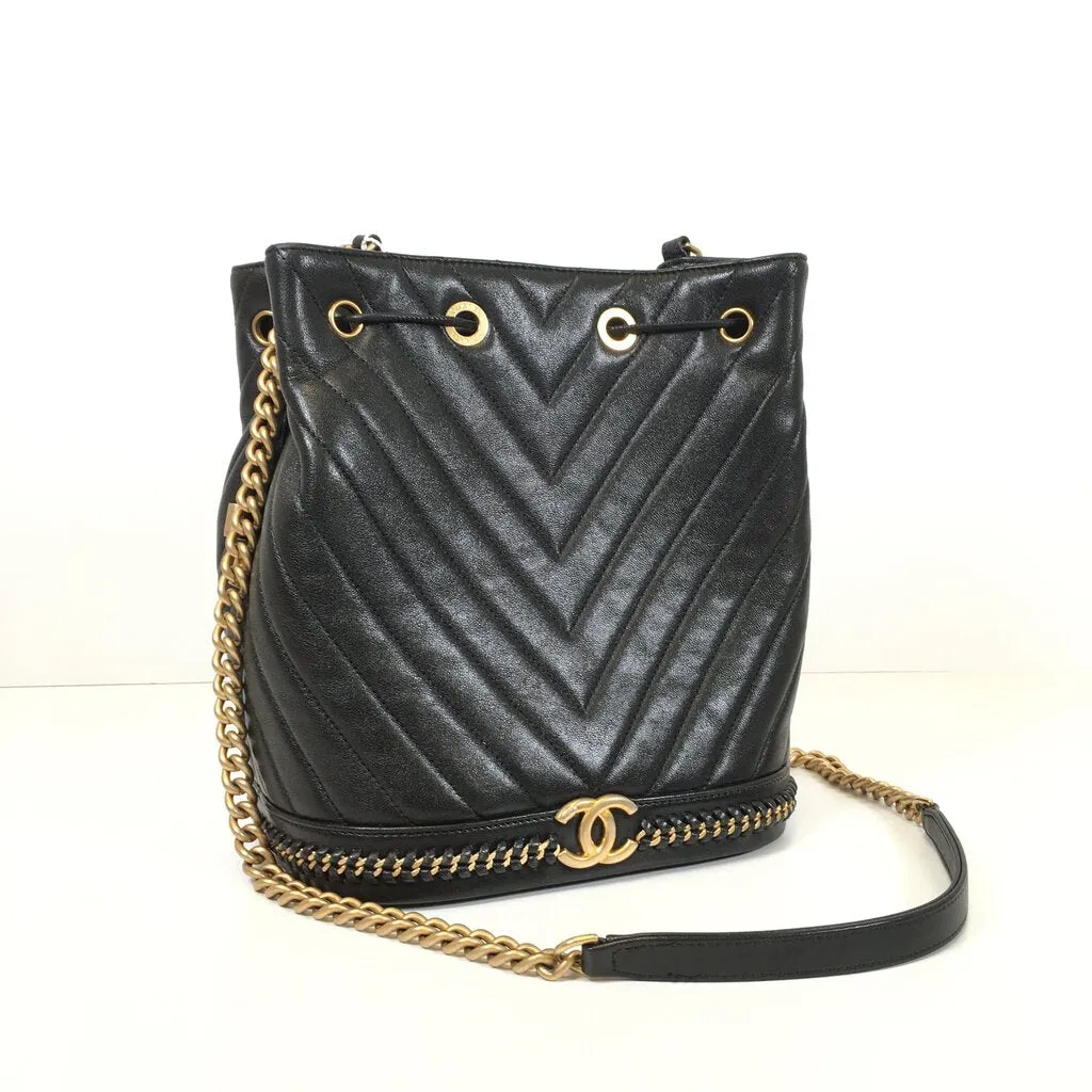 Chanel Chevron Bucket Bag