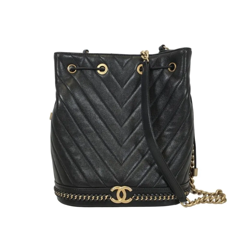 Chanel Chevron Bucket Bag