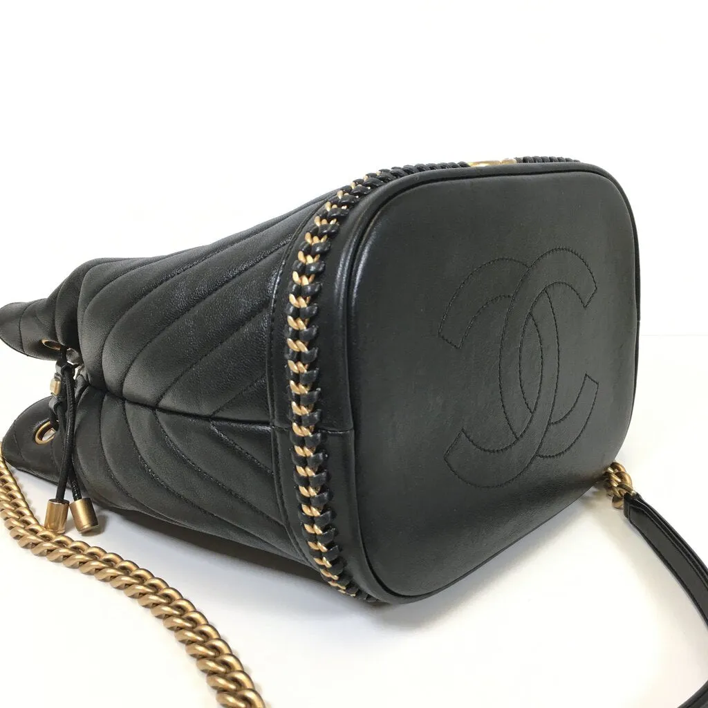 Chanel Chevron Bucket Bag