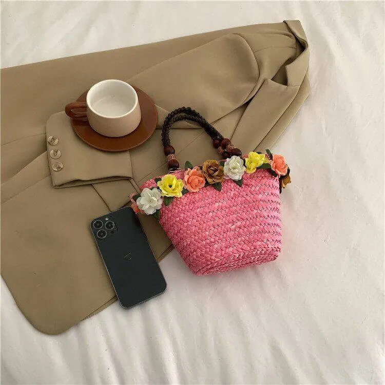 Colorful Small Straw Basket Bag Purses For Summer-Showtown