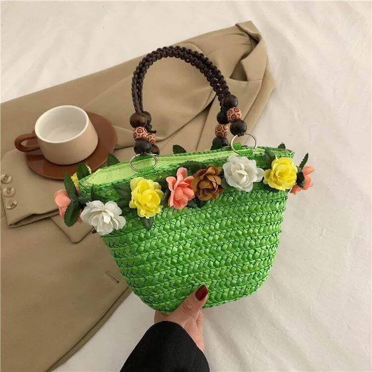 Colorful Small Straw Basket Bag Purses For Summer-Showtown