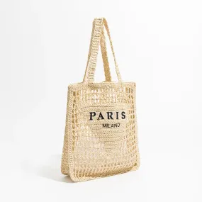 Crotchet Straw Shopping/Beach Bag
