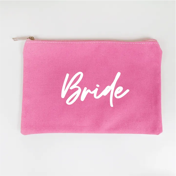 Cursive Bridal Makeup Bag Gifts