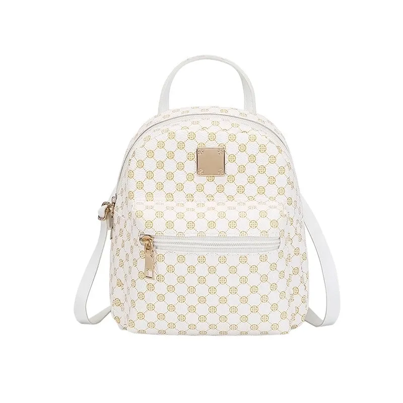 Fashion Plaid Print Backpack One Shoulder Multi-purpose Women