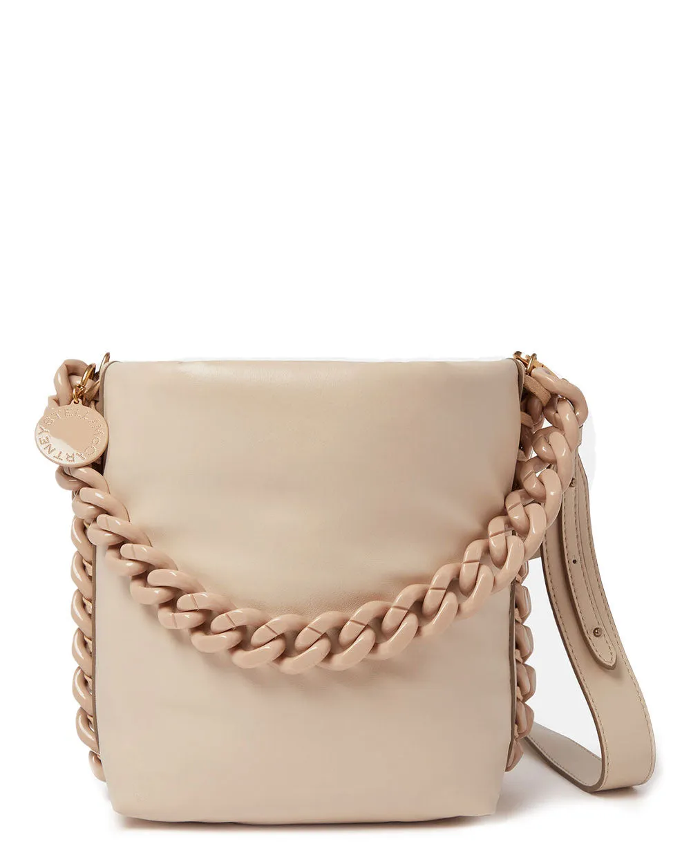 Frayme Padded Bucket Shoulder Bag in Semolina