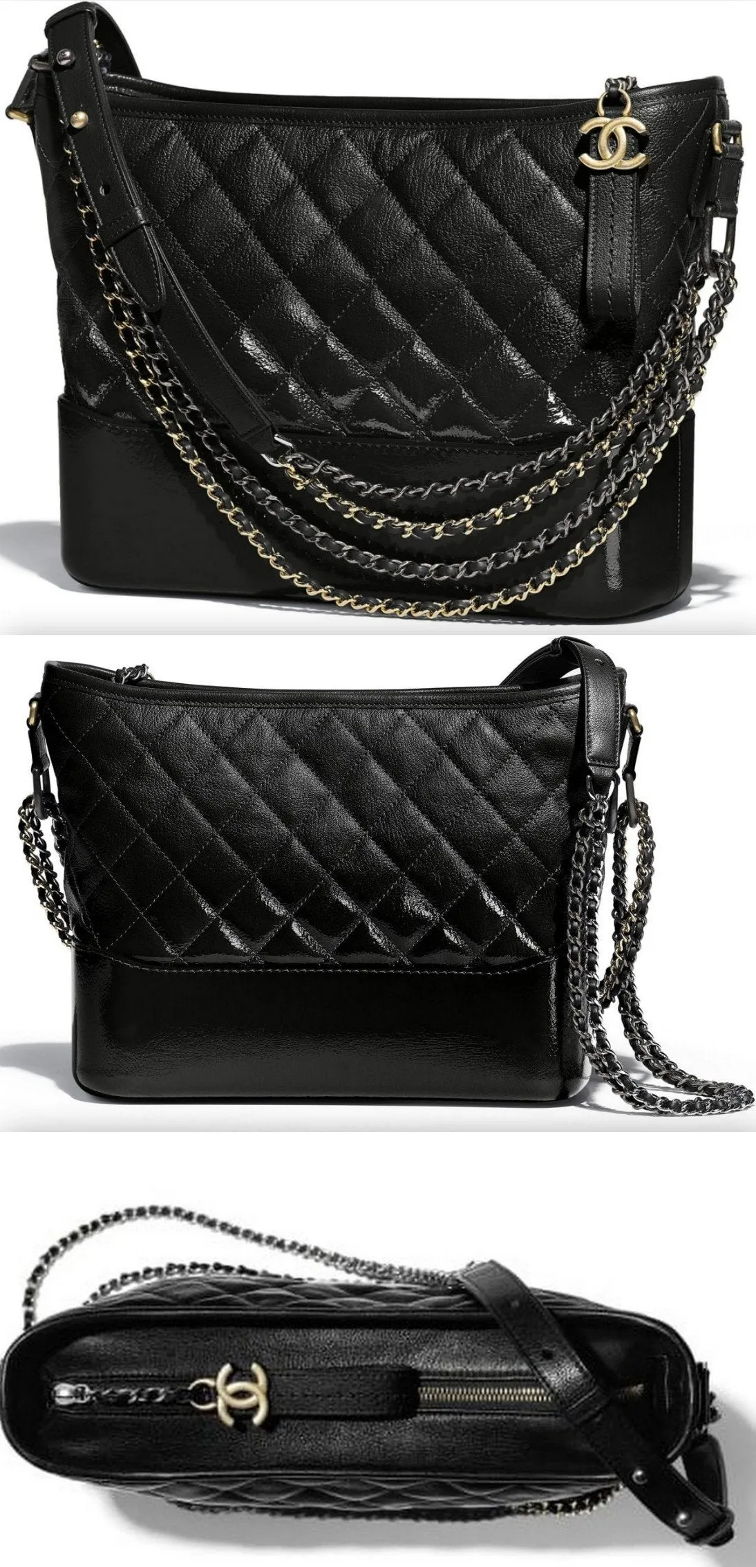 Gabrielle Hobo Leather Chain Bag