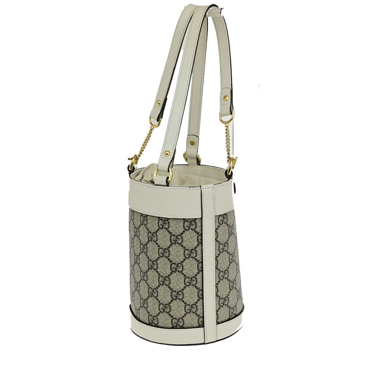 Gucci Logo Horsebit Gg Pattern Bucket
