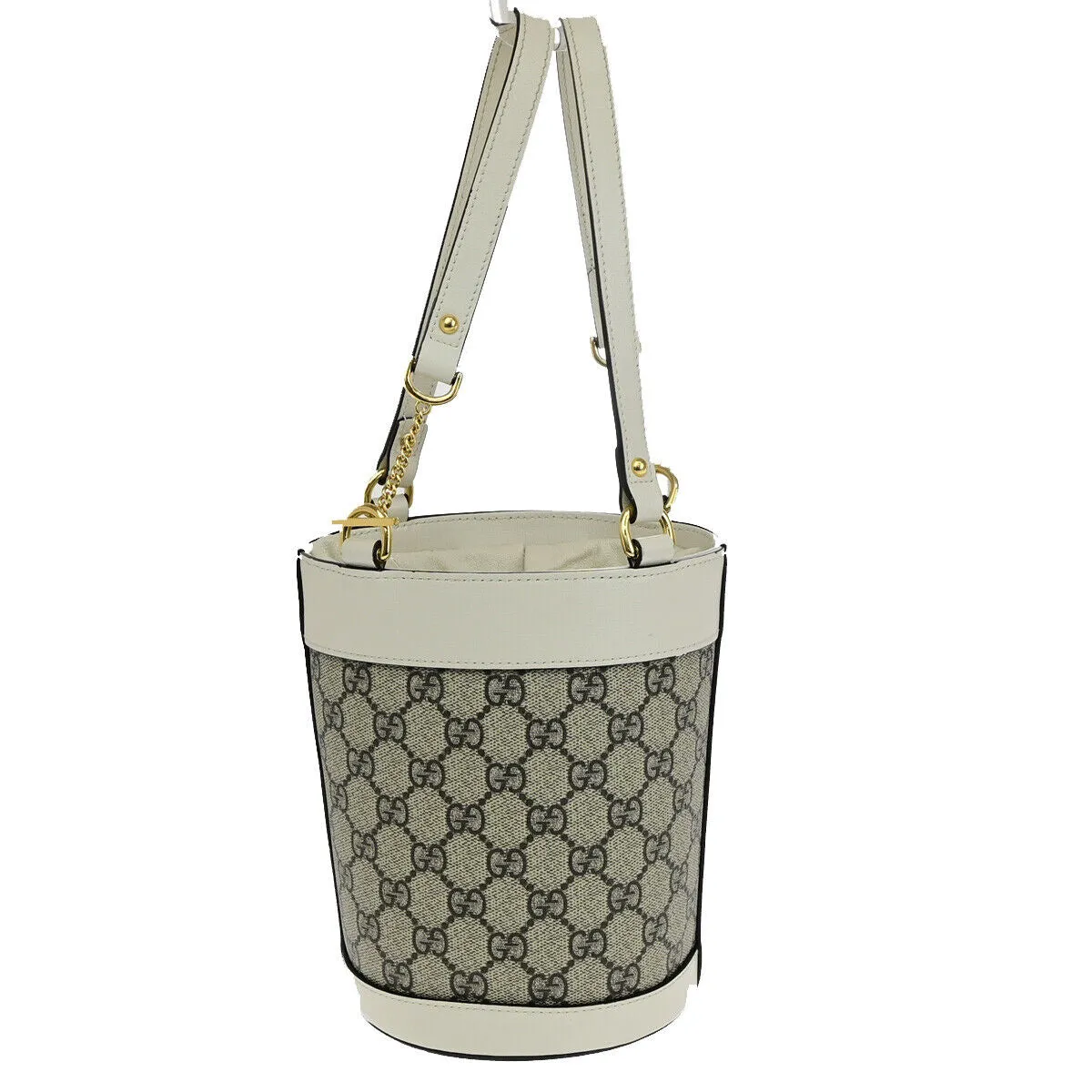 Gucci Logo Horsebit Gg Pattern Bucket