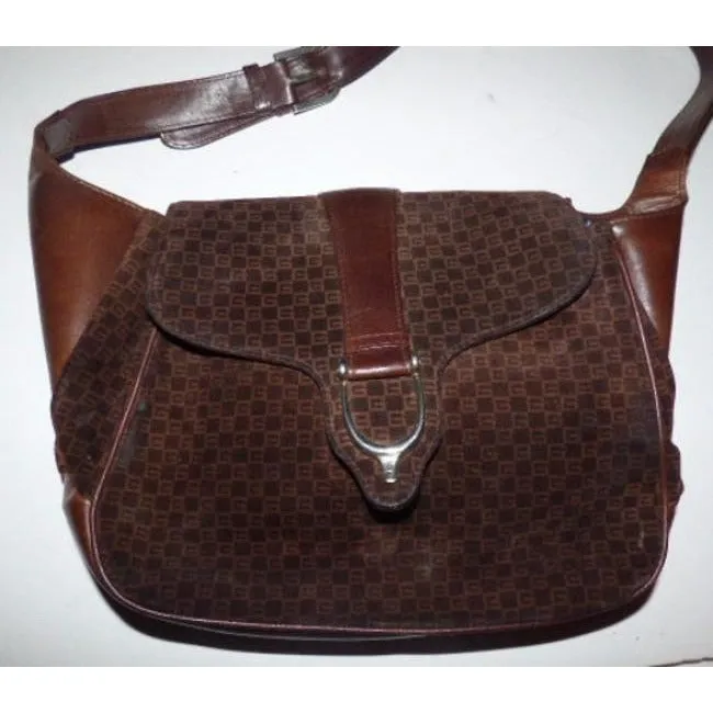 Gucci Vintage Pursesdesigner Purses Shades Of Brown In Leathersuede With Square G Logo Leathersuede