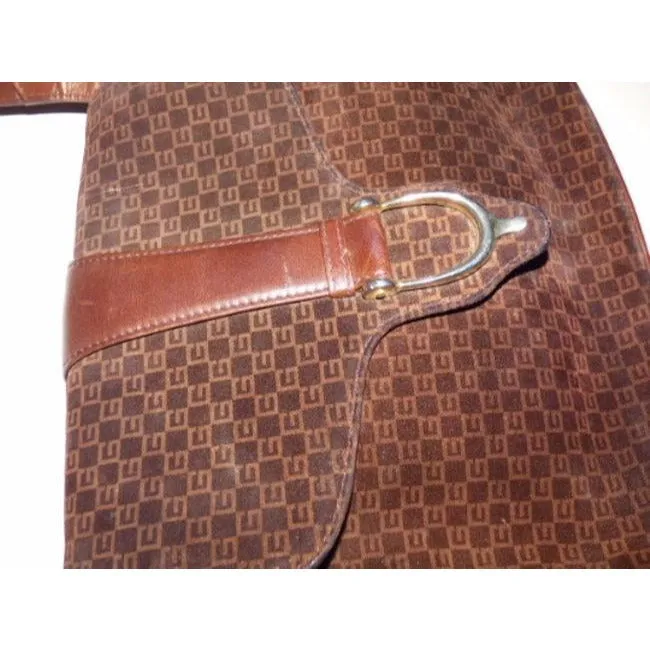 Gucci Vintage Pursesdesigner Purses Shades Of Brown In Leathersuede With Square G Logo Leathersuede