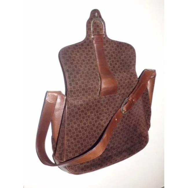 Gucci Vintage Pursesdesigner Purses Shades Of Brown In Leathersuede With Square G Logo Leathersuede
