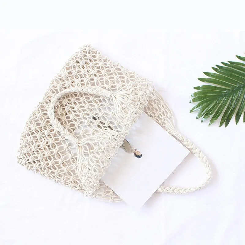 Handmade Hollow Out Summer Woven Straw Beach Bags