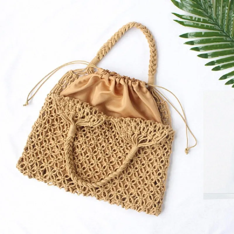 Handmade Hollow Out Summer Woven Straw Beach Bags