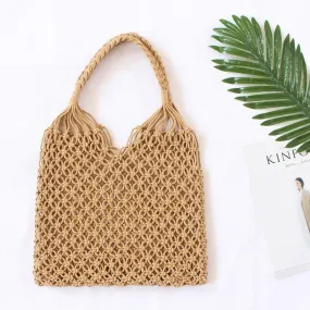 Handmade Hollow Out Summer Woven Straw Beach Bags