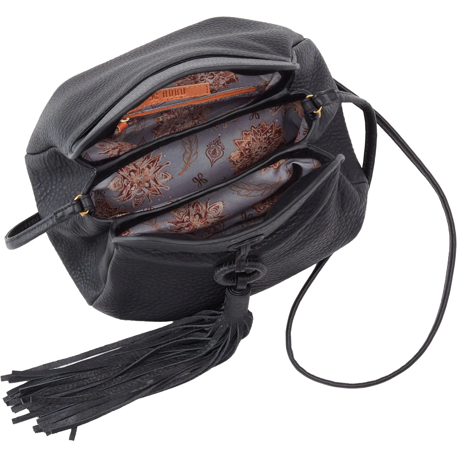 Hobo Birdy Crossbody Black Pebbled Leather