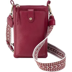 Hobo Cass Phone Crossbody Wine Pebbled Leather