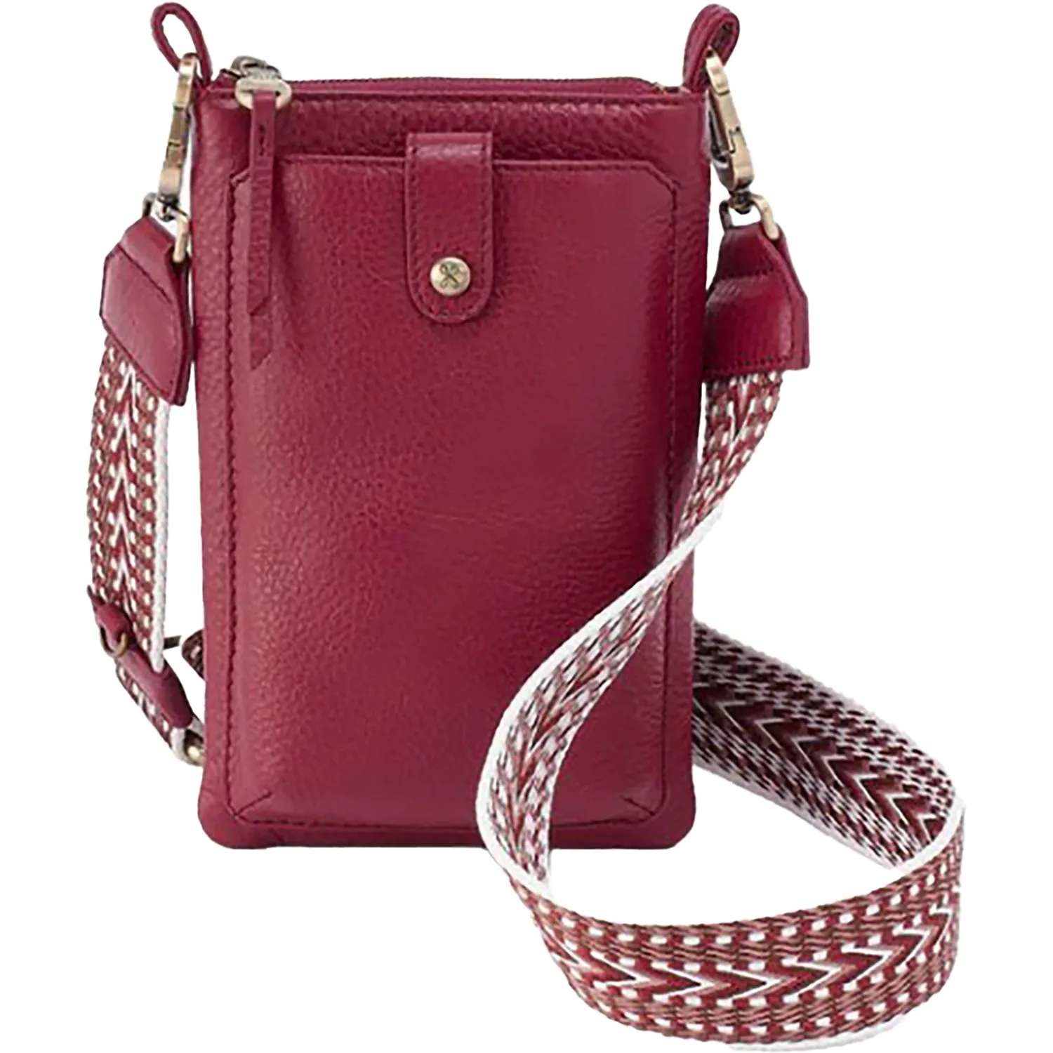 Hobo Cass Phone Crossbody Wine Pebbled Leather