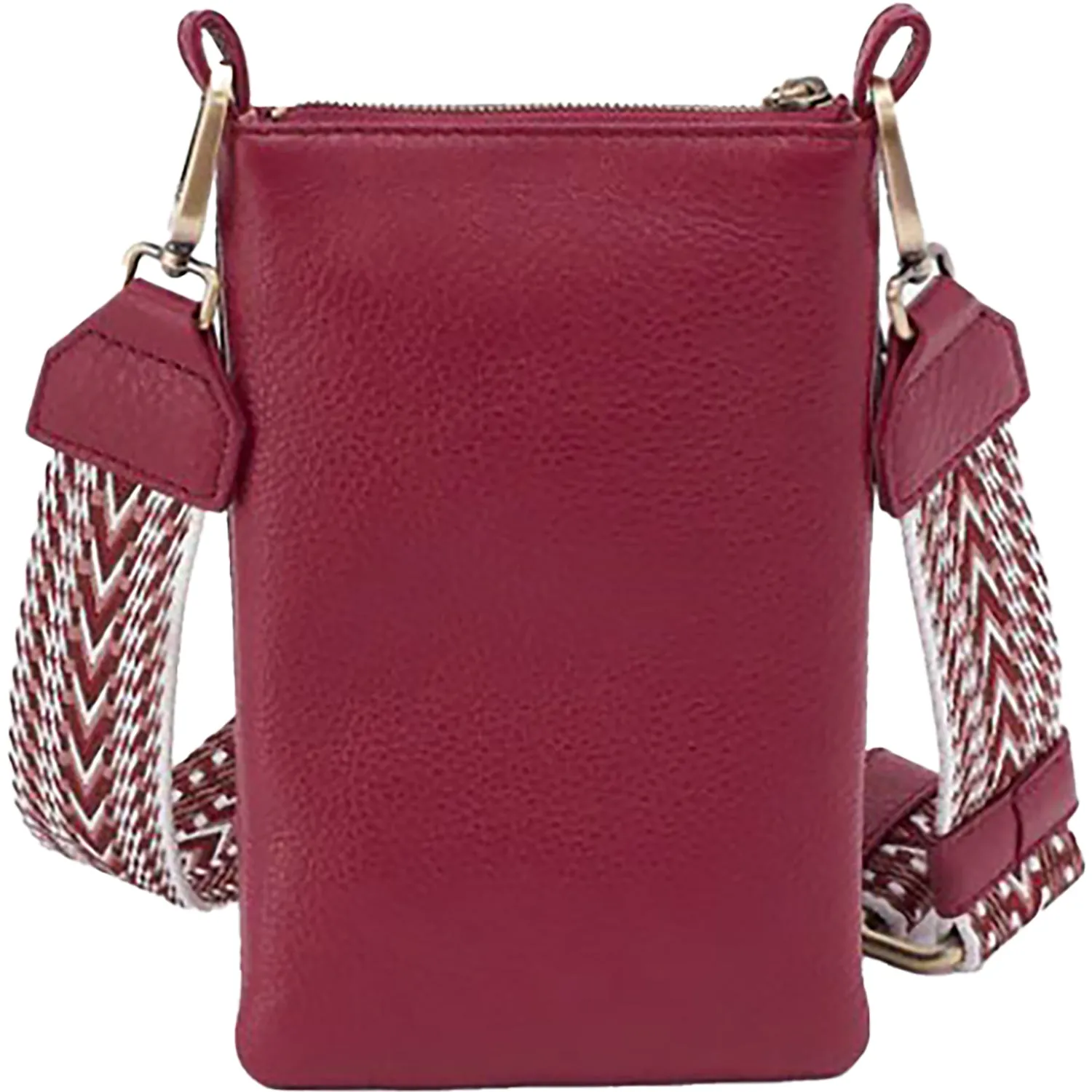 Hobo Cass Phone Crossbody Wine Pebbled Leather