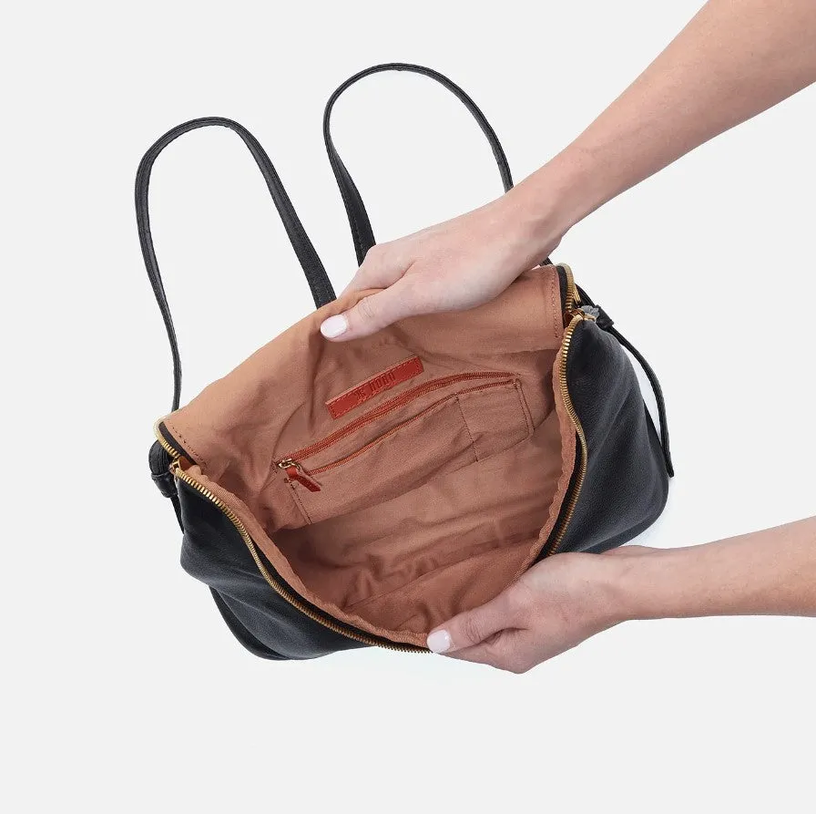 Hobo Fern Backpack Black Pebbled Leather