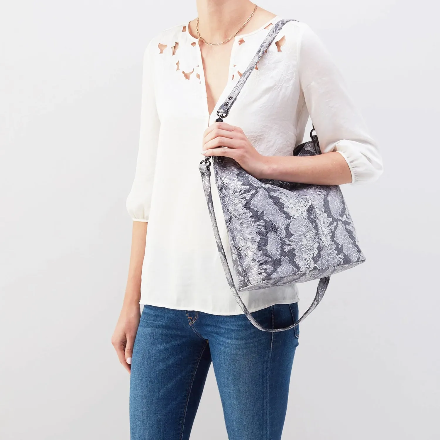 Hobo Pier Enchanted Floral Printed Hide Leather